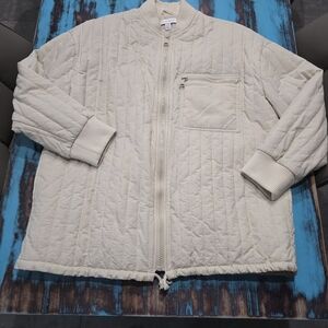 Topshop Cream Ribbed Collar Jacket